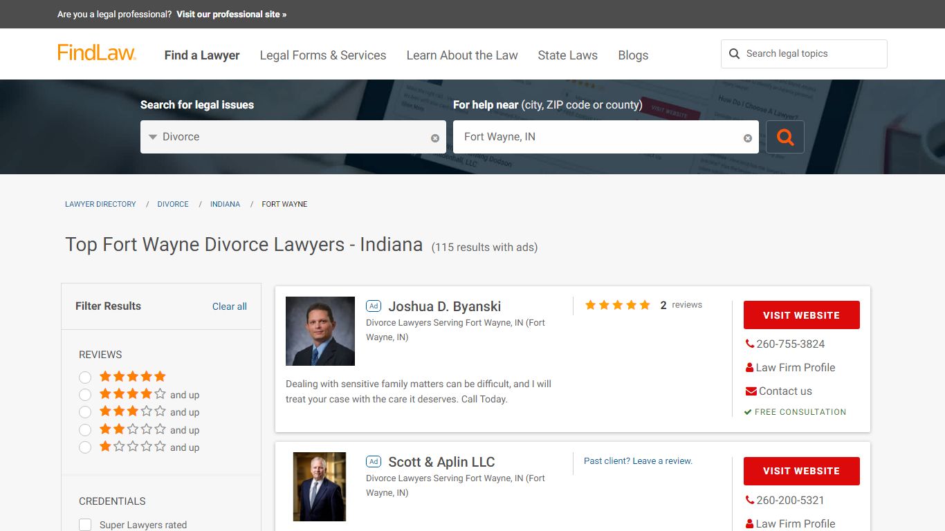 Best Fort Wayne Divorce Lawyers & Law Firms - Indiana | FindLaw