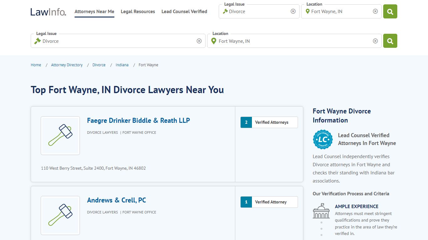Find Top Fort Wayne, IN Divorce Lawyers Near You - LawInfo